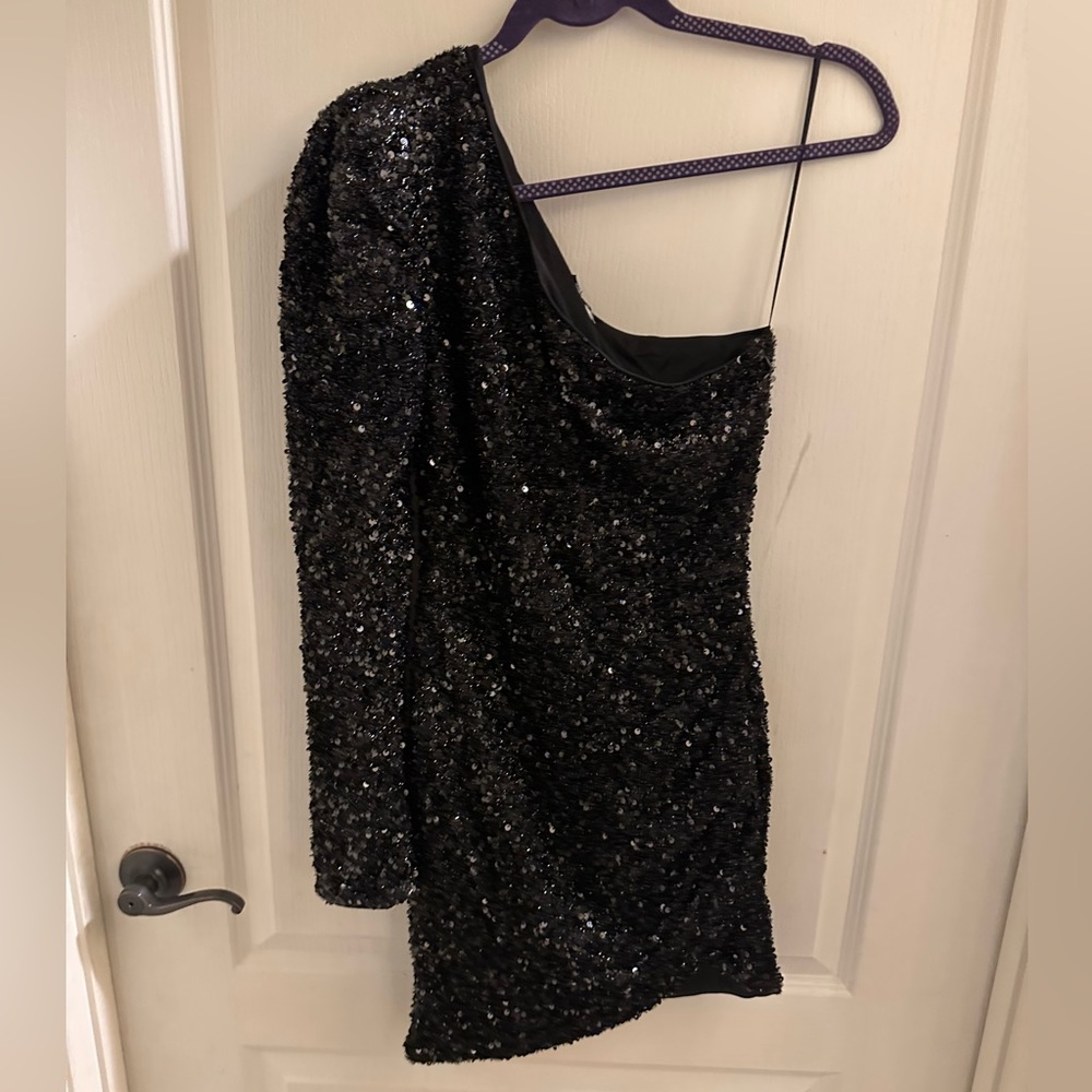 Black Sequin Mini Dress